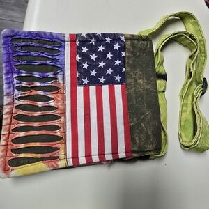 Rising InternatiCrossbody Cotton Flag Mini Shoulder Handmade Festival Bag Hippie